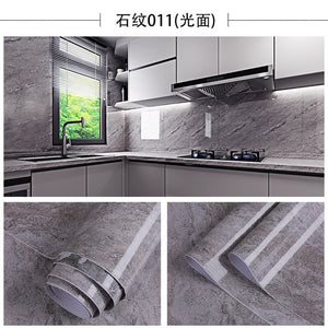 Thick Bathroom Kitchen Marble Stickers PVC Waterproof Self adhesive Furniture Film Wallpaper Cabinet Cupboard Contact Paper