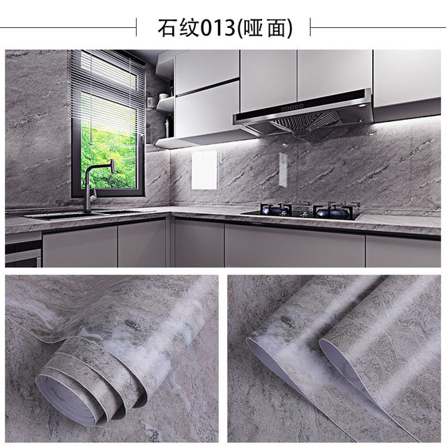 Thick Bathroom Kitchen Marble Stickers PVC Waterproof Self adhesive Furniture Film Wallpaper Cabinet Cupboard Contact Paper