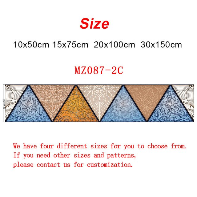 10/15/20/30cm Retro Triangles Strip Tiles Wall Stickers Bathroom Kitchen Fridge Door Decoration Wallpaper Waterproof Art Mural