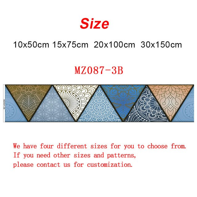 10/15/20/30cm Retro Triangles Strip Tiles Wall Stickers Bathroom Kitchen Fridge Door Decoration Wallpaper Waterproof Art Mural