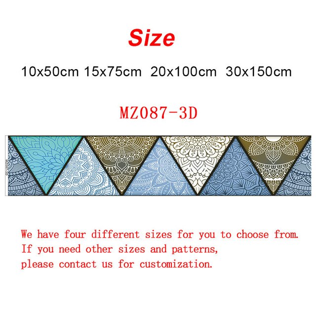 10/15/20/30cm Retro Triangles Strip Tiles Wall Stickers Bathroom Kitchen Fridge Door Decoration Wallpaper Waterproof Art Mural