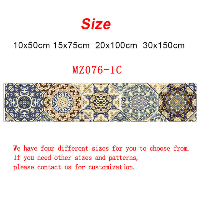 10/15/20/30cm Retro Hexagon Strip Tiles Wall Stickers Bathroom Kitchen Fridge Door Decoration Wallpaper Self-adhesive Art Mural