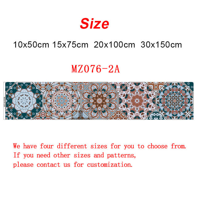 10/15/20/30cm Retro Hexagon Strip Tiles Wall Stickers Bathroom Kitchen Fridge Door Decoration Wallpaper Self-adhesive Art Mural