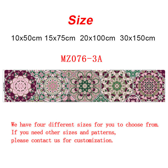 10/15/20/30cm Retro Hexagon Strip Tiles Wall Stickers Bathroom Kitchen Fridge Door Decoration Wallpaper Self-adhesive Art Mural