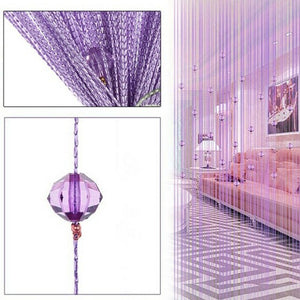 Black String Chain Curtain Shiny Tassel Line Curtains Window Door Divider Drape Living Room Decor Valance Home Decoration