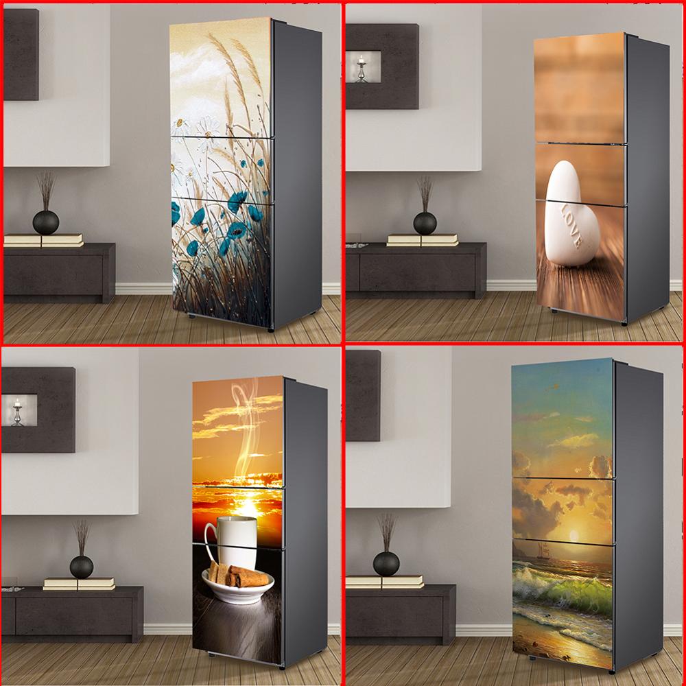 3D Self Adhesive Film Door Vinyl Fridge Cover Stickers Refrigerator Cover Wallpaper Pvc