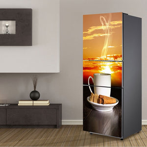 3D Self Adhesive Film Door Vinyl Fridge Cover Stickers Refrigerator Cover Wallpaper Pvc