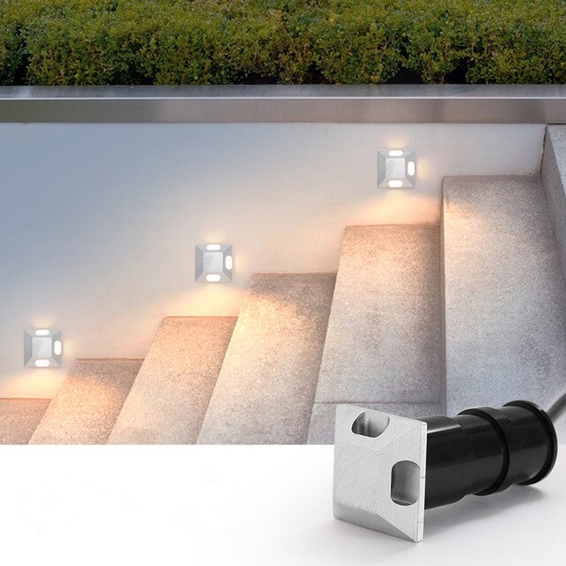 10pcs/lot 3W Mini LED Underground Lamp Outdoor Garden Path Stair Step Landscape Footlight Warm White