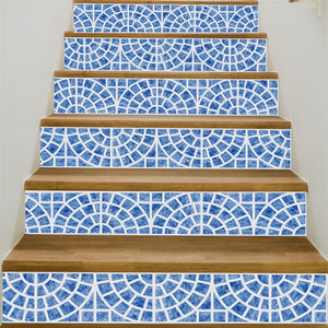 6pcs/13pcs Arabic Style Stairs Stickers Waterproof Removable Wallpaper Vinyl Stairway Adhesive Wall Decals Home Design escalier