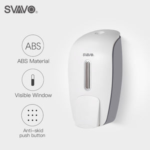 800ml SVAVO Wall Mounted Hand Soap Dispenser ABS Plastic Manual Soap Dispenser Free Shipping Touch Shower Liquid Soap Dispenser