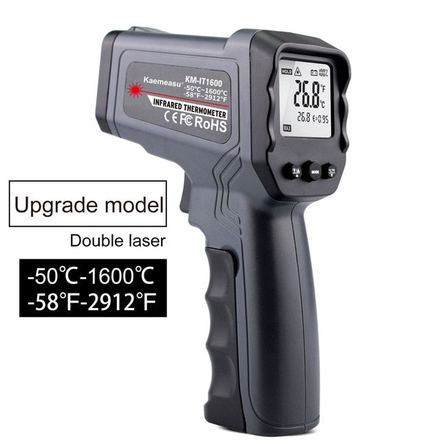 Digital Infrared Thermometer -50~380/550/750/1100/1300/1600 degree Single/Double laser Non-Contact Thermometer Gun thermometer