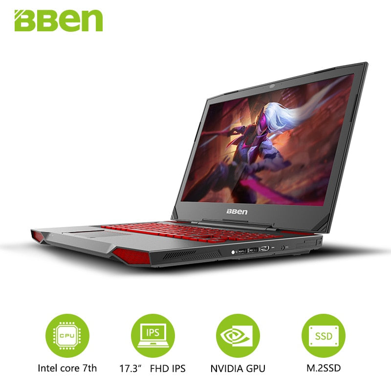 17.3 inch G17 Gaming Laptop 32GB DDR4 RAM 128GB SSD M.2+2TB HDD quad cores 8 threads 2.8GHZ-3.80GHz 6M Cache 6GB GDDR5 Video RAM