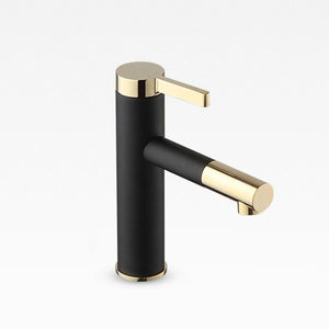 BECOLA New design brass 360 Rotating faucet Black+gold plated handle bathroom faucet fashion washbasin basin mixer tap F-0069