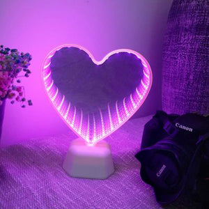 Xsky Night Light Tunnel Lamps Infinity Mirror Lights LED Night Lamp Cute 3D Heart Creative Novelty Cactus Unicorn For Home Led