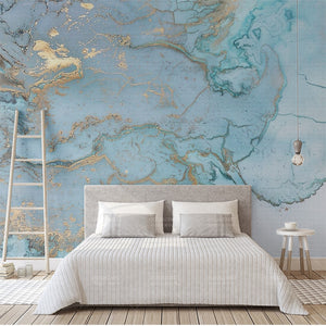 Custom Any Size 3D Mural Wall Cloth Light Luxury Wall Paper Texture Bronzing Blue Bedroom Living Room TV Background Wall Fresco