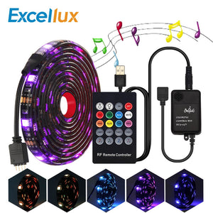 5050 RGB USB Led Strip Set With 20Key RF Remote Led Music Controller USB LED Light Strip For TV Background Lamp Ribbon Led Tape