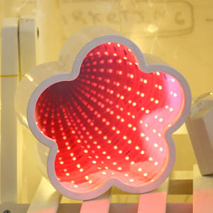 Novelty Night Light 3D Star Could Heart Light Infinity Mirror Tunnel Lamp Mirror Tunnel Light Home Decor For Kids Baby Toy Gift