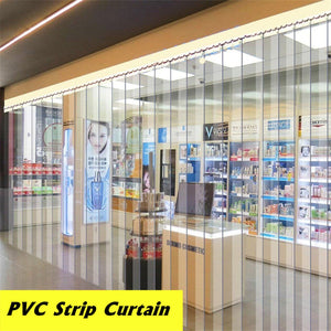 Transparent PVC Plastic Strip Curtain 200*18*0.1cm Freezer Room Door Strip Kit Hanging Rail Curtains Heat Cold Resist Windproof