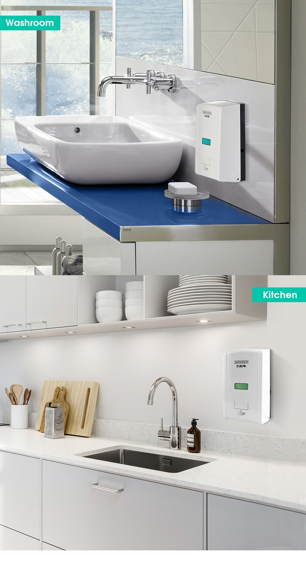 1300ml Wall Mounted Sensor Touchless Automatic Soap Dispenser Kitchen Infrared Induction Smart Liquid Soap Dispenser