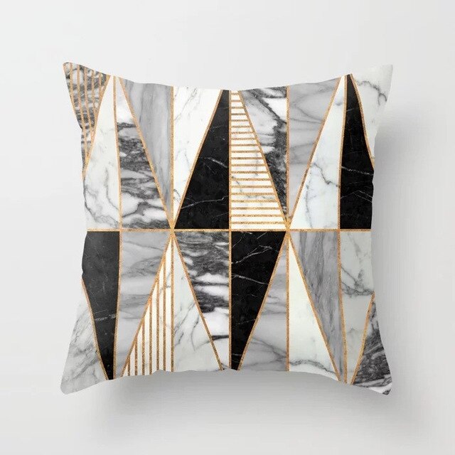 Gold Geometric Marble Sofa Decorative Cushion Cover Pillow Pillowcase Polyester 45*45 Throw Pillow Home Decor Pillowcover 40507