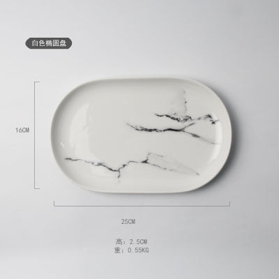 Ceramic Marble Plate Cup Mug Bowl Western Style Porcelain Steak Dish Salad Snack Plate Dinnerware Tableware Set Drop Shipping