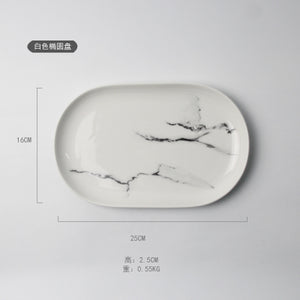 Ceramic Marble Plate Cup Mug Bowl Western Style Porcelain Steak Dish Salad Snack Plate Dinnerware Tableware Set Drop Shipping