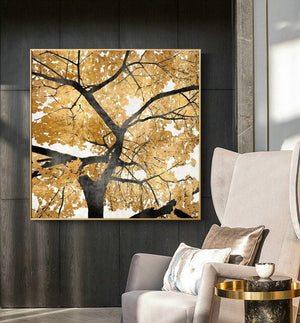 Scandinavian Style Poster Marble Golden Leaf Art Plant Abstract Painting Living Room Decoration Pictures Nordic Decoration Home