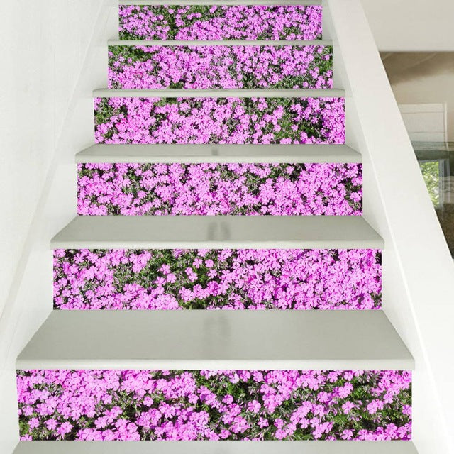 6sheets/set Diy Step Sticker Oil Painting Wallpaper Stairway 3d stair sticker for Floor Wall Decor escalier maison Living Room