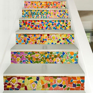 6sheets/set Diy Step Sticker Oil Painting Wallpaper Stairway 3d stair sticker for Floor Wall Decor escalier maison Living Room